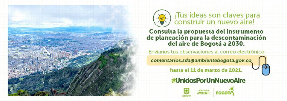 Hasta el próximo 11 de marzo, ciudadanos podrán consultar la propuesta de Plan Estratégico para la Gestión Integral de la Calidad del Aire en Bogotá