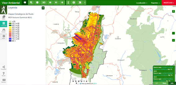 Interfaz visor geográfico (niveles de ruido)
