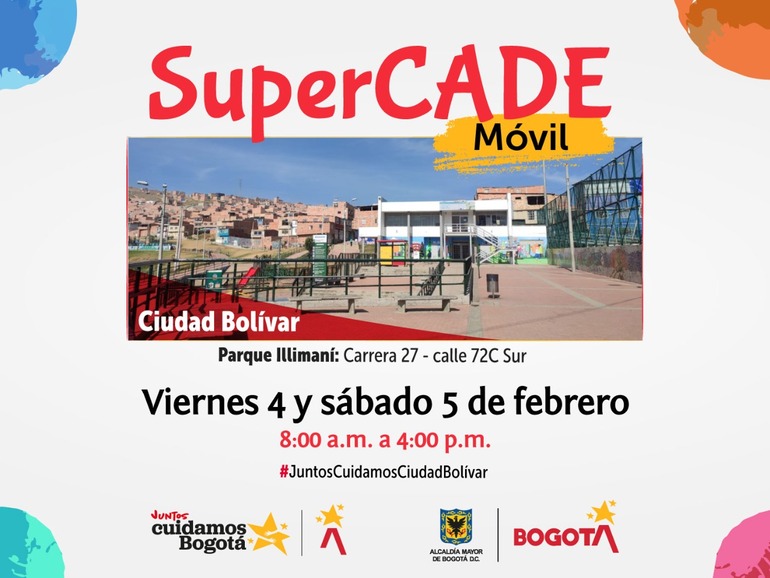 Pieza informativa SuperCADE móvil en Ciudad Bolívar