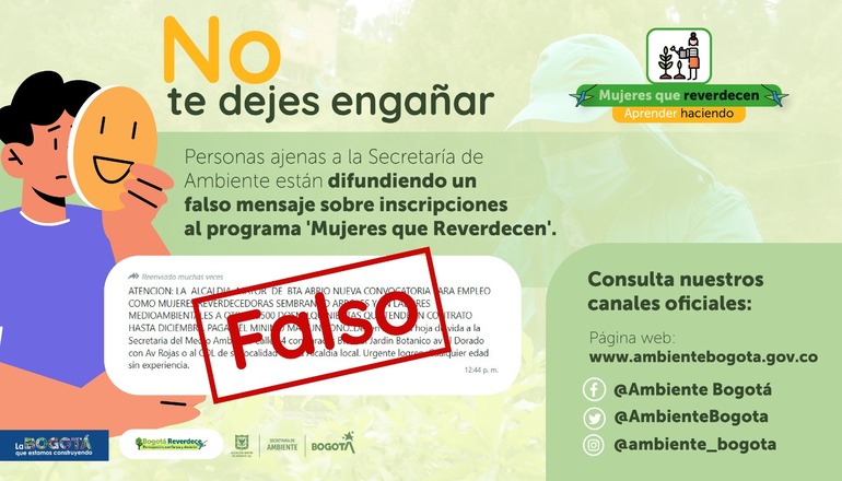 Secretaría de Ambiente alerta sobre falso mensaje por WhatsApp