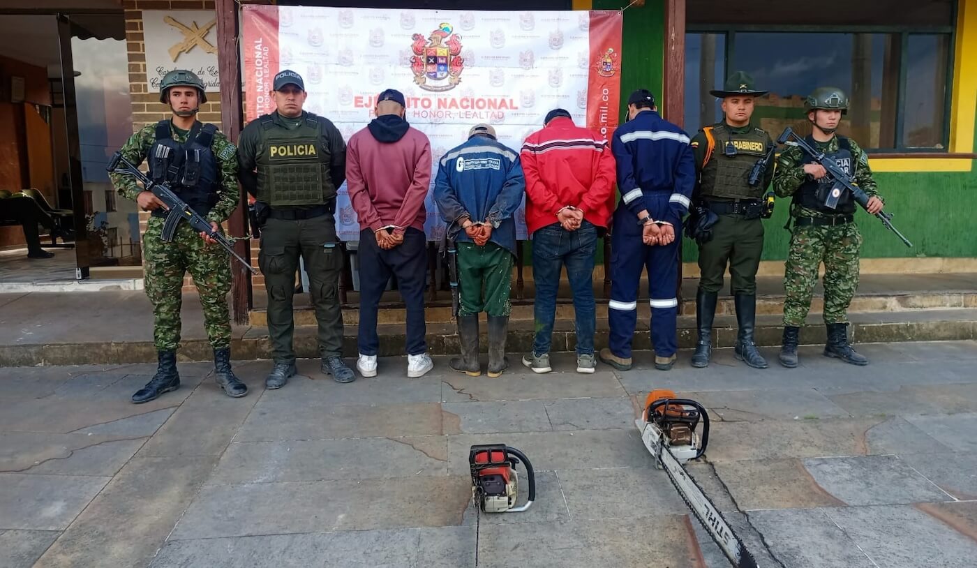 Cuatro personas capturadas por tala de árboles en el Parque Ecológico Distrital de Montaña Cerro Seco