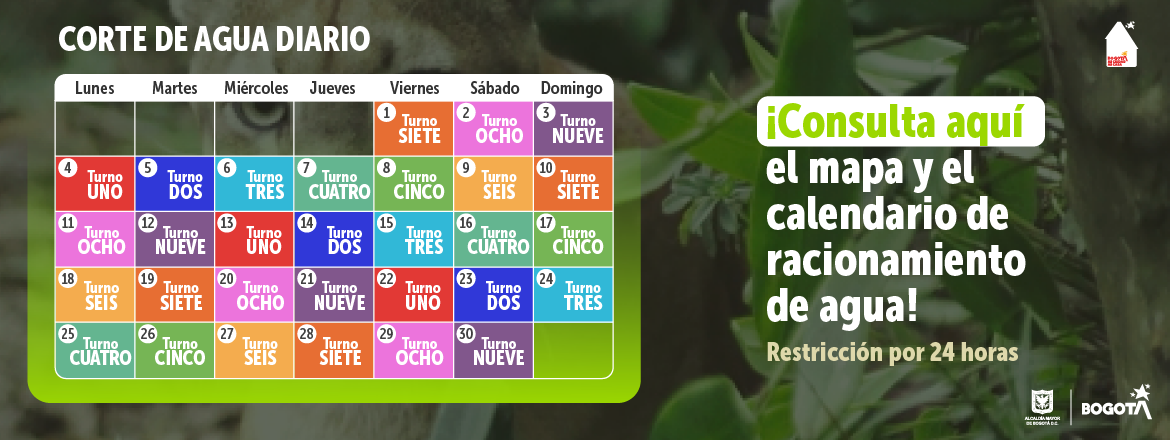 Calendario de Racionamiento Bogotá